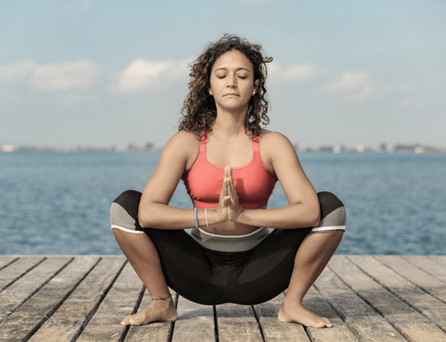 Yoga malasana or squat pose